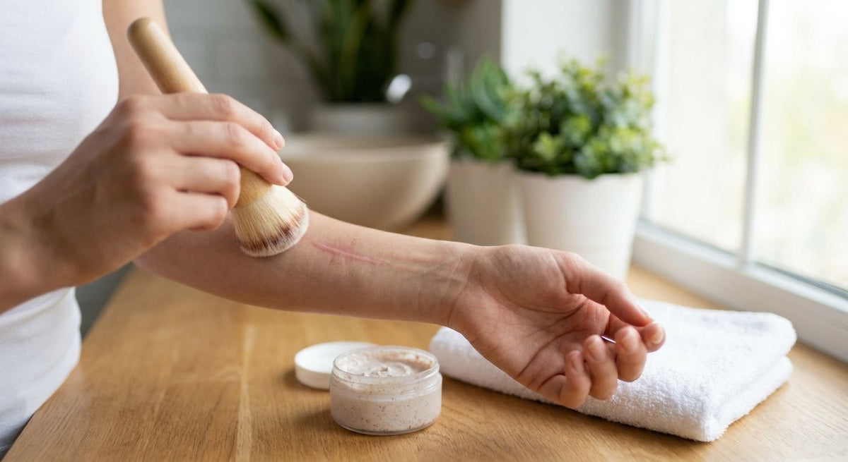 How to safely exfoliate around a healing scar