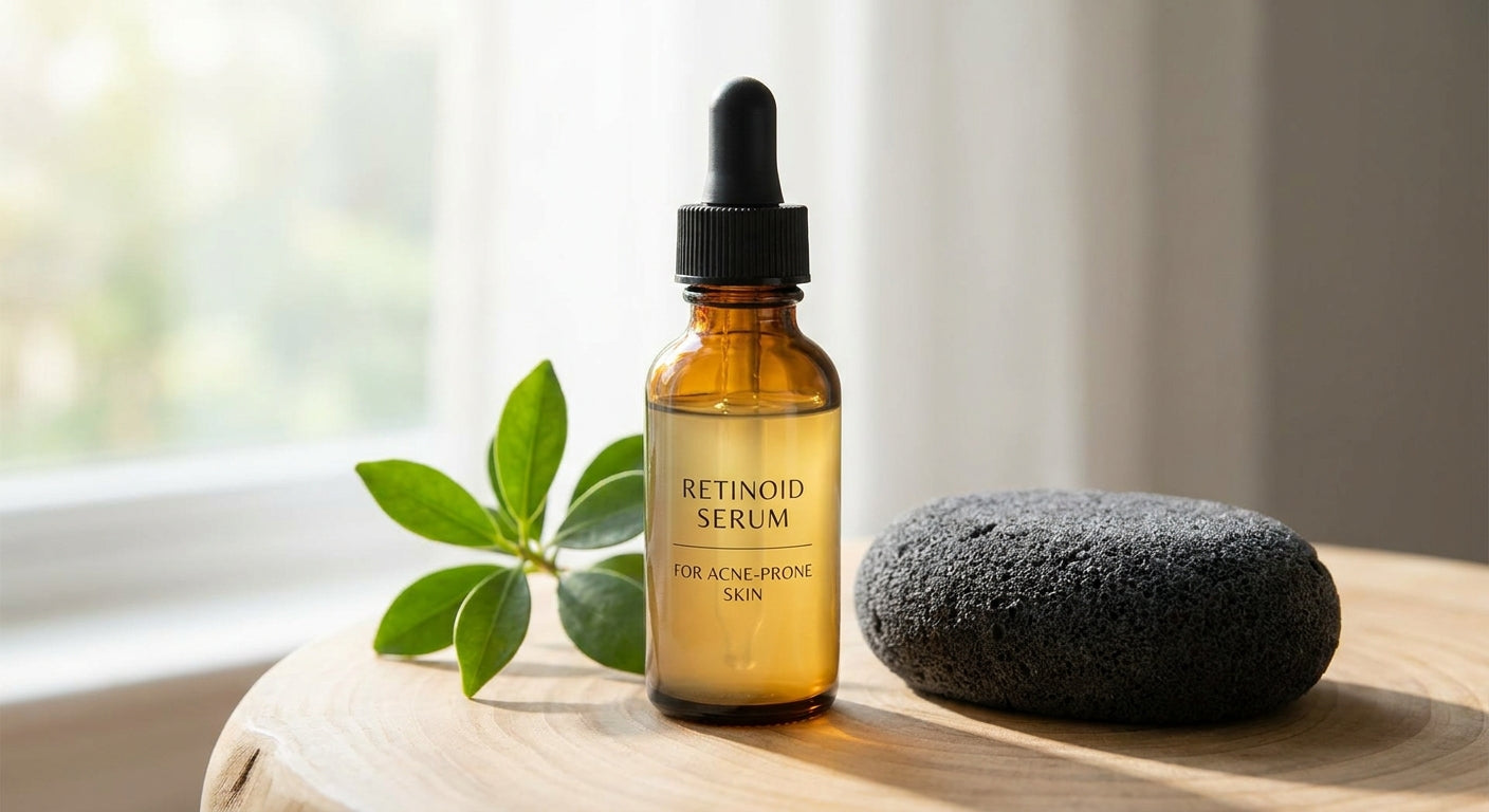Retinoid face serum for acne-prone skin