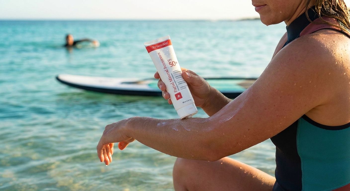 Mineral sunscreen for swimming and water sports