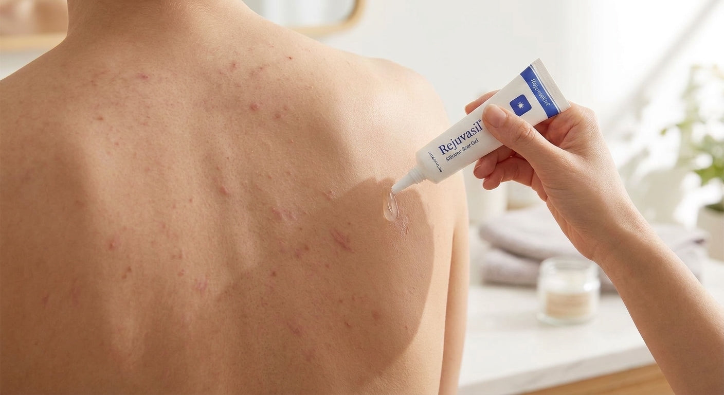 Silicone scar gel for cystic acne scarring on the back