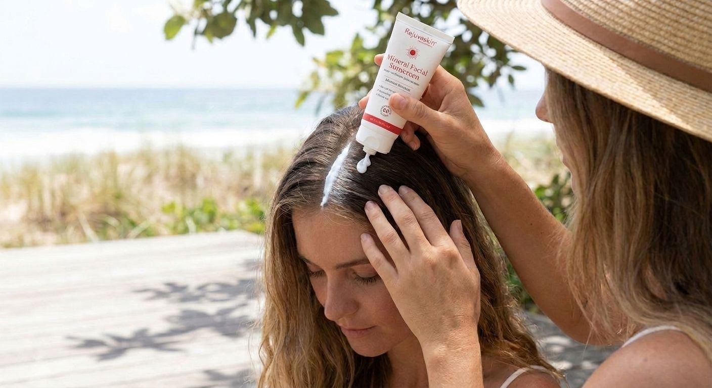 Mineral sunscreen for scalp and hairline protection